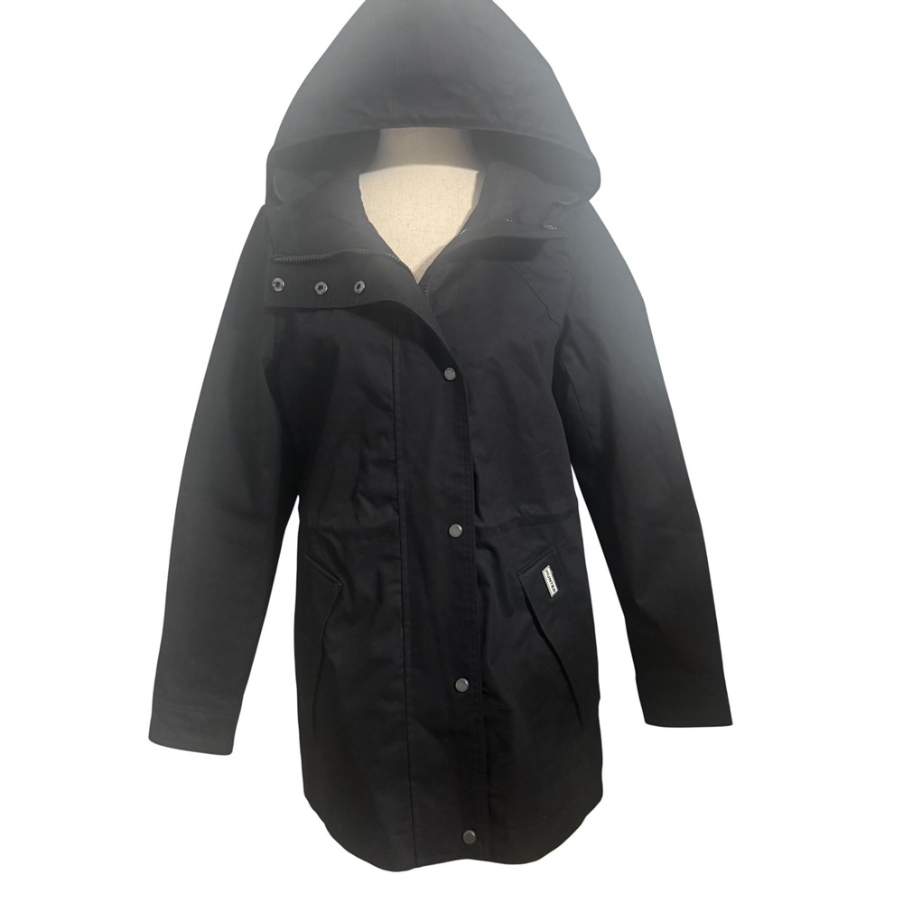 Hunter Black Hooded Parka Jacket Women's XS Lightweight Water‎ Resistant Casual